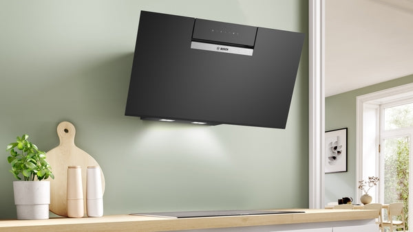 Bosch Series 4 Wall-Mounted Angled Glass Cooker Hood 80cm - Black