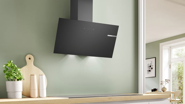 Bosch Series 2 Wall-Mounted Angled Glass Cooker Hood 80cm - Black