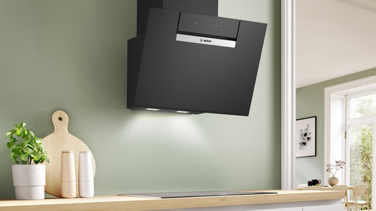 Bosch Series 4 Wall-Mounted Angled Glass Cooker Hood 60cm - Black