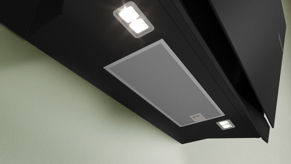 Bosch Series 8 Wall-Mounted Inclined Cooker Hood 90cm - Black Glass