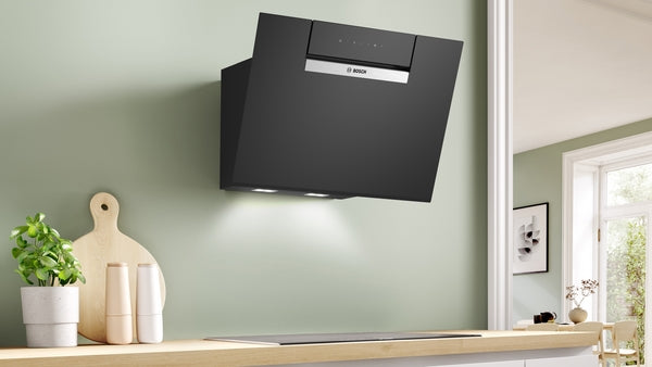 Bosch Series 4 Wall-Mounted Angled Glass Cooker Hood 60cm - Black