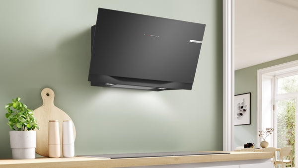 Bosch Series 8 Wall-Mounted Inclined Cooker Hood 90cm - Black Glass