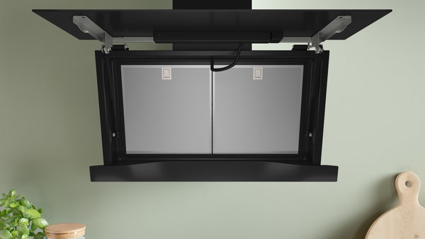 Bosch Series 8 Wall-Mounted Inclined Cooker Hood 90cm - Black Glass
