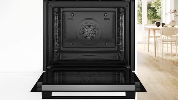 Bosch Series 4 Built-In Electric Single Oven with Pyrolytic - Black - A+ Rated