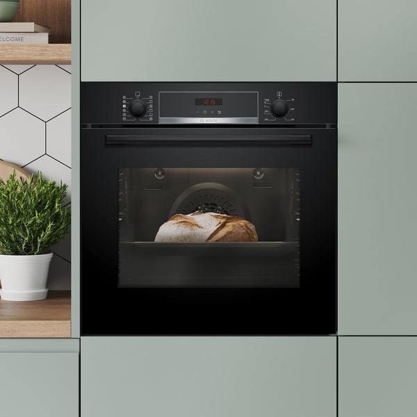 Bosch Series 4 Built-In Electric Single Oven with Pyrolytic - Black - A+ Rated