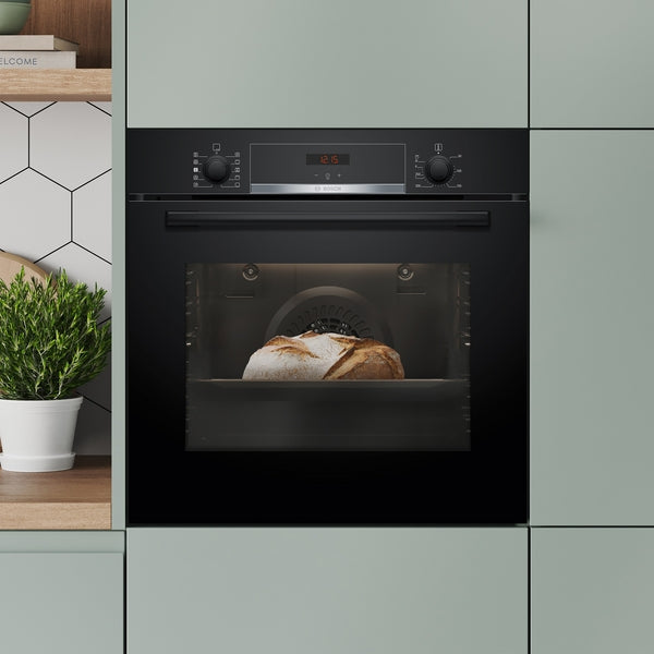 Bosch Series 4 Built-In Electric Single Oven with Steam - Black - A+ Rated