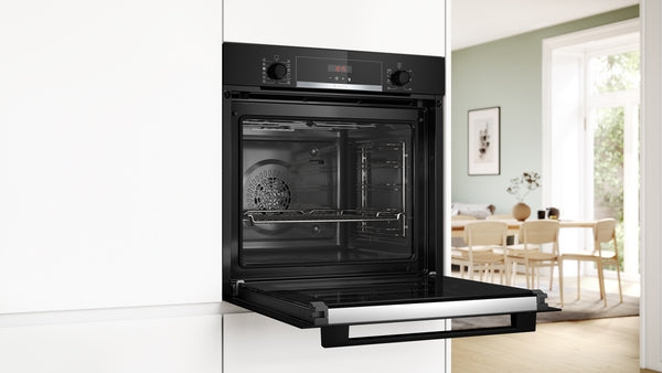 Bosch Series 4 Built-In Electric Single Oven with Pyrolytic - Black - A+ Rated