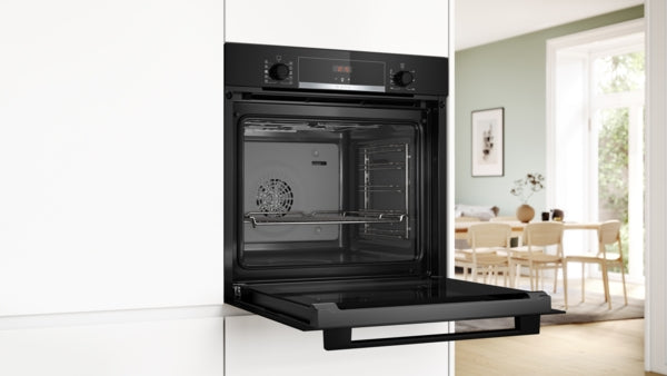 Bosch Series 4 Built-In Electric Single Oven with Steam - Black - A+ Rated