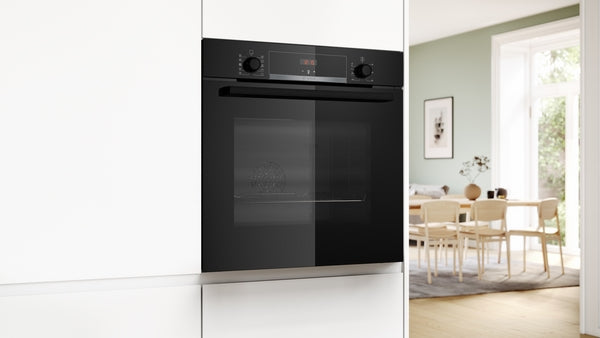 Bosch Series 4 Built-In Electric Single Oven with Steam - Black - A+ Rated