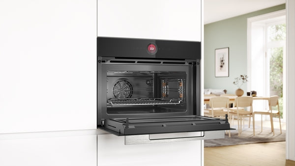Bosch Series 8 Built-In Compact Oven with Microwave 60x45cm - Black