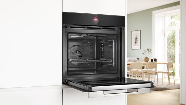 Bosch Series 8 Built-In Electric Single Oven with Pyrolytic - Black - A+ Rated