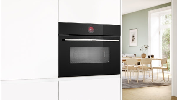 Bosch Series 8 Built-In Compact Oven with Microwave 60x45cm - Black