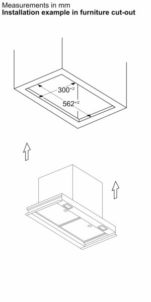 Bosch Series 6 Integrated Design Hood 60cm - Clear Glass Matt Black