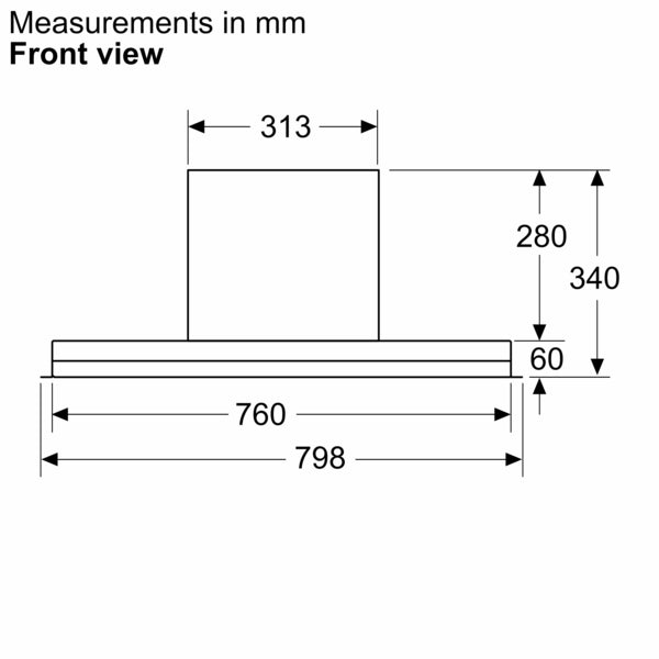 Bosch Series 2 Integrated Design Hood 80cm - Matt Black