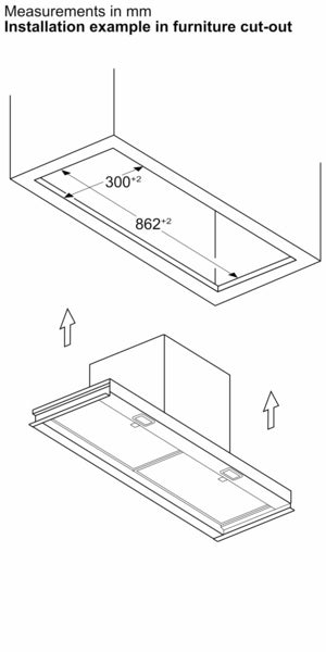 Bosch Series 6 Integrated Design Hood 90cm - Clear Glass Matt Black