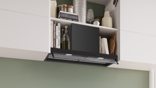 Bosch Series 4 Integrated Design Hood 80cm - Clear Glass Matt Black
