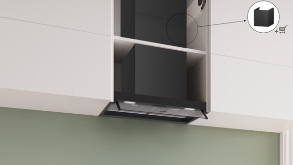 Bosch Series 4 Integrated Design Hood 60cm - Clear Glass Matt Black
