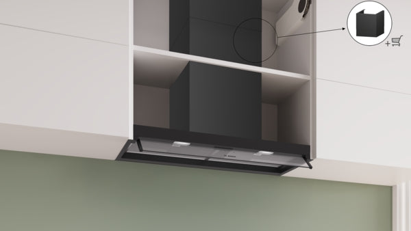 Bosch Series 4 Integrated Design Hood 80cm - Clear Glass Matt Black