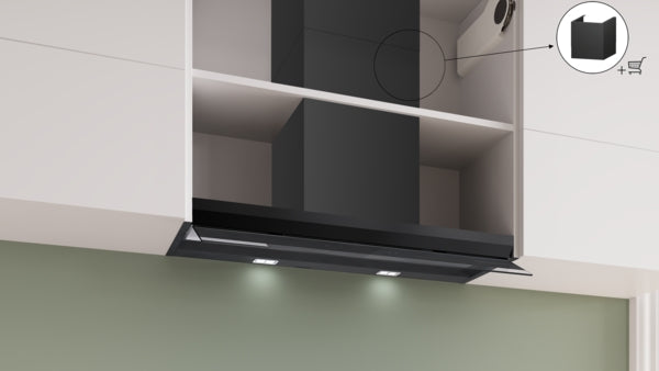 Bosch Series 6 Integrated Design Hood 90cm - Clear Glass Matt Black