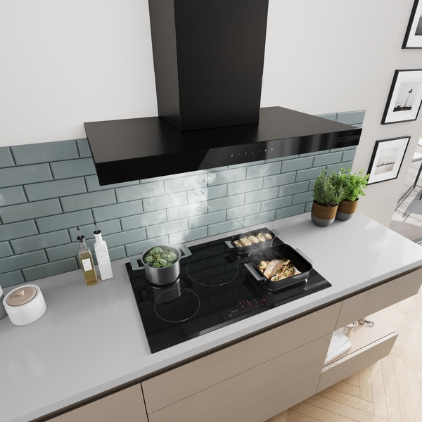 Bosch Series 6 Wall-Mounted Chimney Cooker Hood 90cm - Matt Black