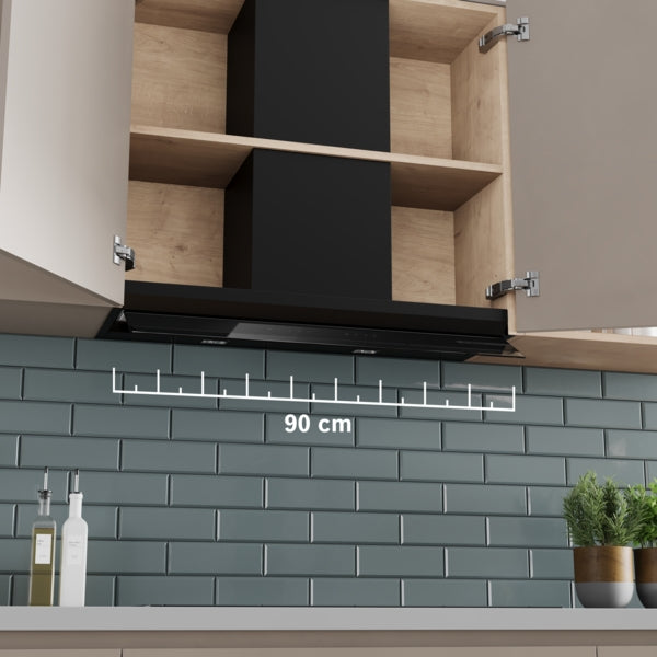 Bosch Series 6 Integrated Design Hood 90cm - Clear Glass Matt Black