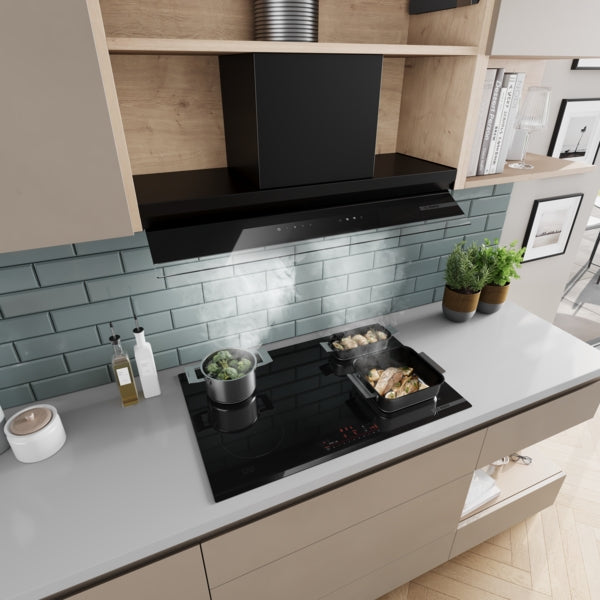 Bosch Series 6 Integrated Design Hood 90cm - Clear Glass Matt Black