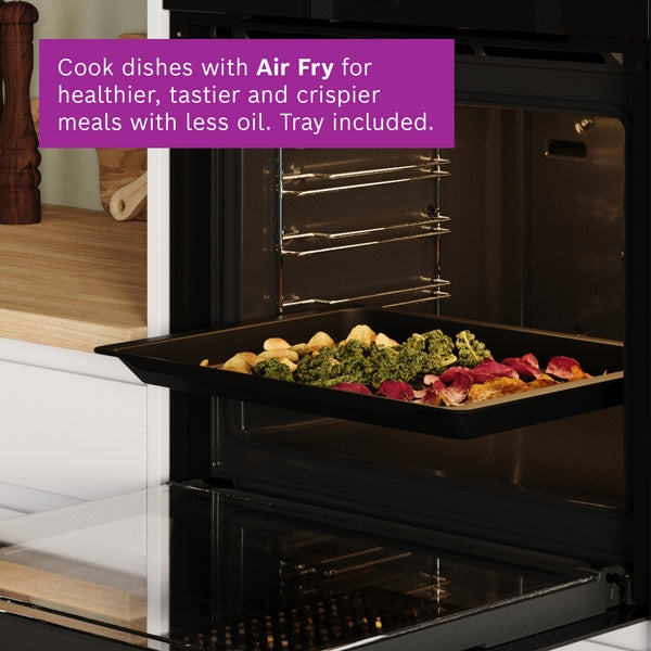 Bosch Series 8 Built-In Electric Single Oven with Air Fry - Black - A+ Rated