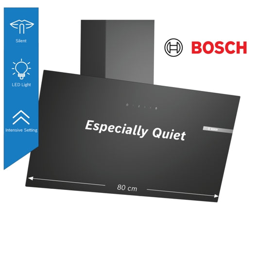 Bosch Series 2 Wall-Mounted Angled Glass Cooker Hood 80cm - Black