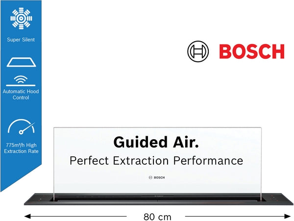 Bosch Series 8 Downdraft Hood 80cm - Black Glass