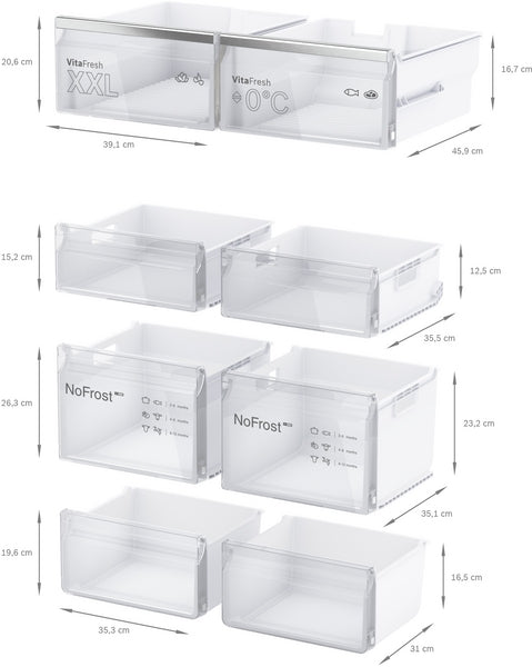 Bosch Series 4 American Fridge Freezer 183x90.5cm – Stainless Steel – KFN96APEAG