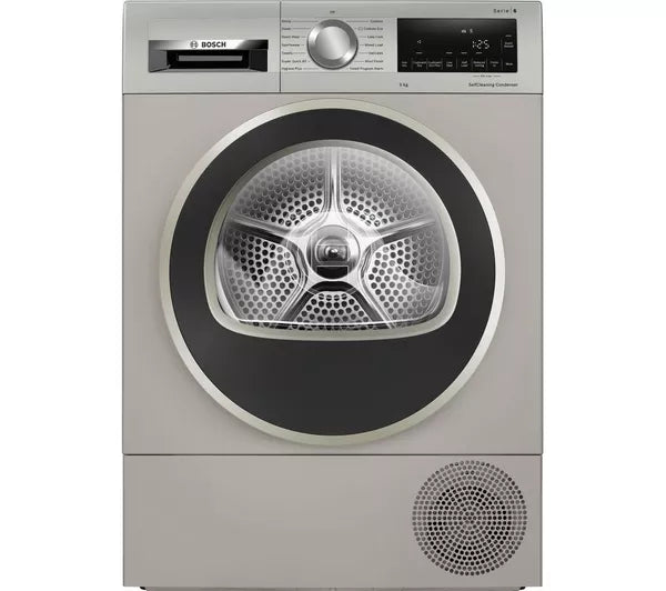 Bosch WQG245S9GB Series 6 Heat Pump Tumble Dryer, 9kg, Silver, A++ Rated