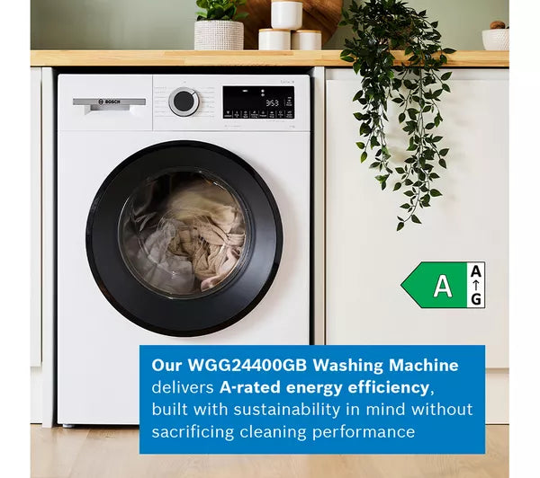 Bosch WGG24400GB Series 6 Washing Machine, 9kg, 1400 Spin, White, A Rated