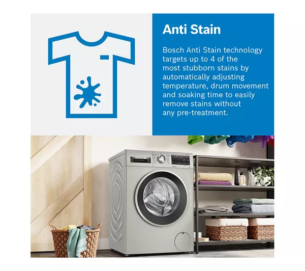 Bosch WGG254ZSGB Series 6 Washing Machine, 10kg, 1400 Spin, Silver, A Rated