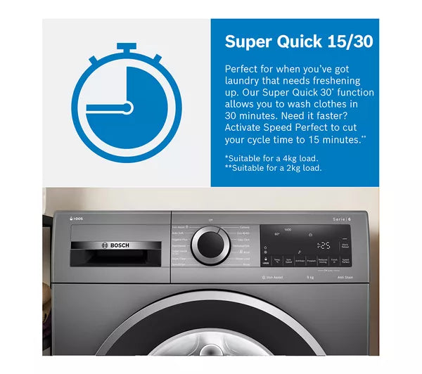 Bosch WGG254ZSGB Series 6 Washing Machine, 10kg, 1400 Spin, Silver, A Rated