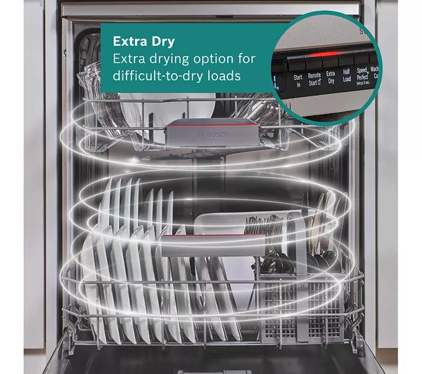 Bosch SMS4EKI06G Series 4 Dishwasher, 13 Place Settings, Silver, B Rated