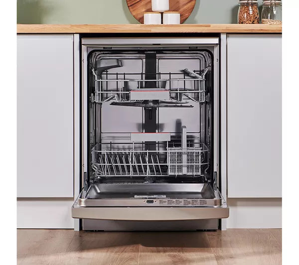 Bosch SMS4EKI06G Series 4 Dishwasher, 13 Place Settings, Silver, B Rated
