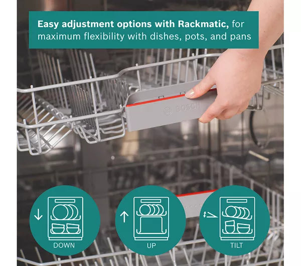 Bosch SMS4EKI06G Series 4 Dishwasher, 13 Place Settings, Silver, B Rated