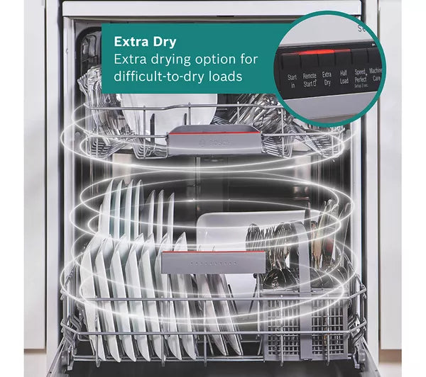 Bosch SMS4EKW06G Series 4 Dishwasher, 13 Place Settings, White, B Rated