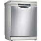 Bosch SMS4EMI06G Series 4 Dishwasher, 14 Place Settings, Silver, B Rated