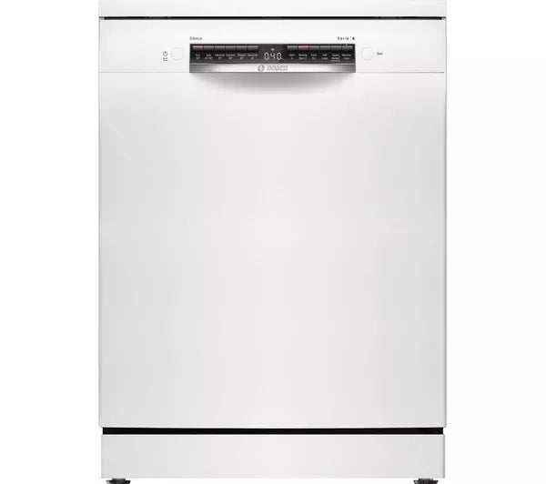 Bosch SMS4EMW06G Series 4 Dishwasher, 14 Place Settings, White, B Rated