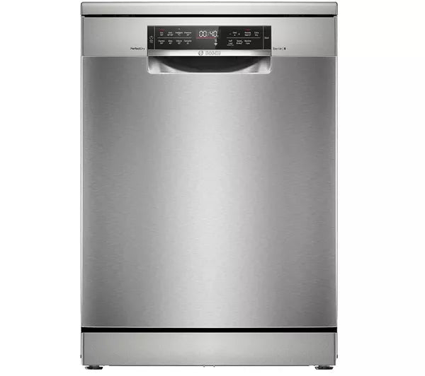 Bosch SMS6TCI01G Series 6 Dishwasher, 14 Place Settings, Silver, A Rated