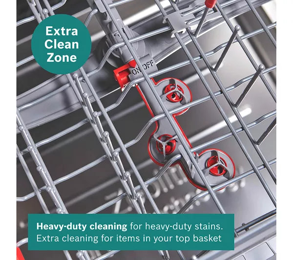 Bosch SMS6TCI01G Series 6 Dishwasher, 14 Place Settings, Silver, A Rated
