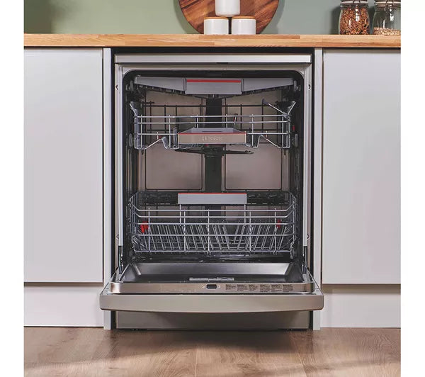Bosch SMS6TCI01G Series 6 Dishwasher, 14 Place Settings, Silver, A Rated