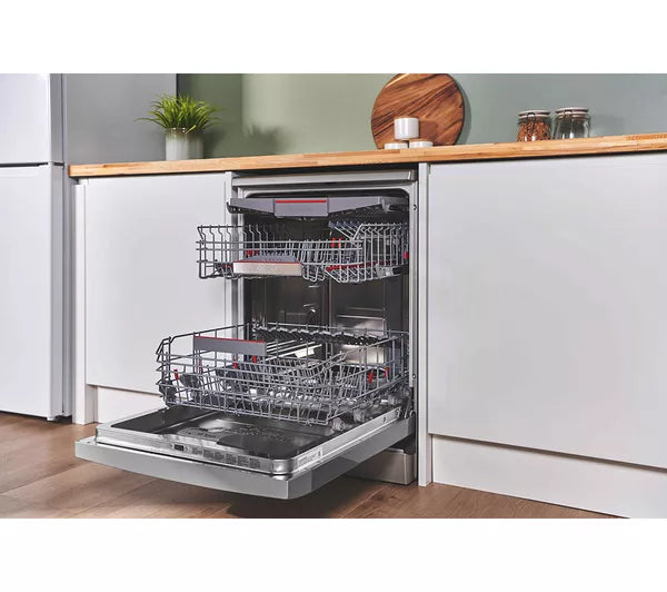 Bosch SMS6TCI01G Series 6 Dishwasher, 14 Place Settings, Silver, A Rated