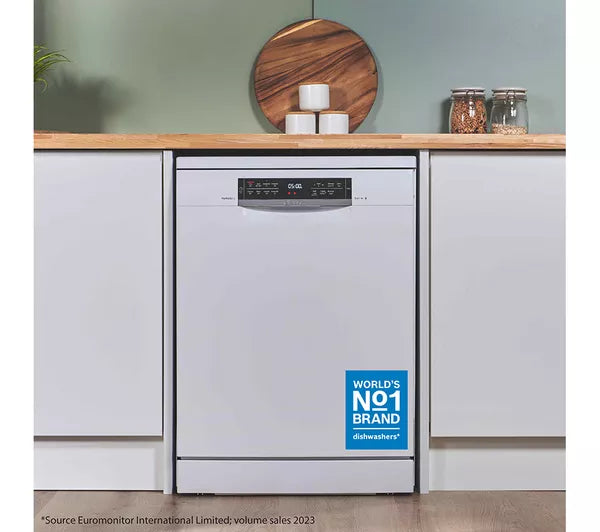 Bosch SMS6TCW01G Series 6 Dishwasher, 14 Place Settings, White, A Rated