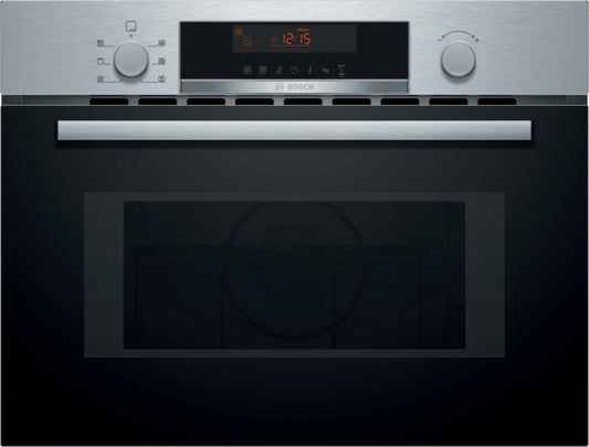 Bosch Series 4 Built-In Compact Microwave with Hot Air 60x45cm - Stainless Steel