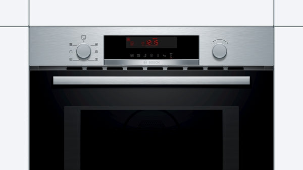 Bosch Series 4 Built-In Compact Microwave with Hot Air 60x45cm - Stainless Steel