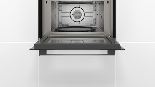Bosch Series 4 Built-In Compact Microwave with Hot Air 60x45cm - Stainless Steel