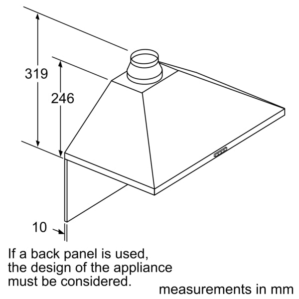 Bosch Series 2 Wall-Mounted Chimney Cooker Hood 60cm - Stainless Steel (Pyramid)