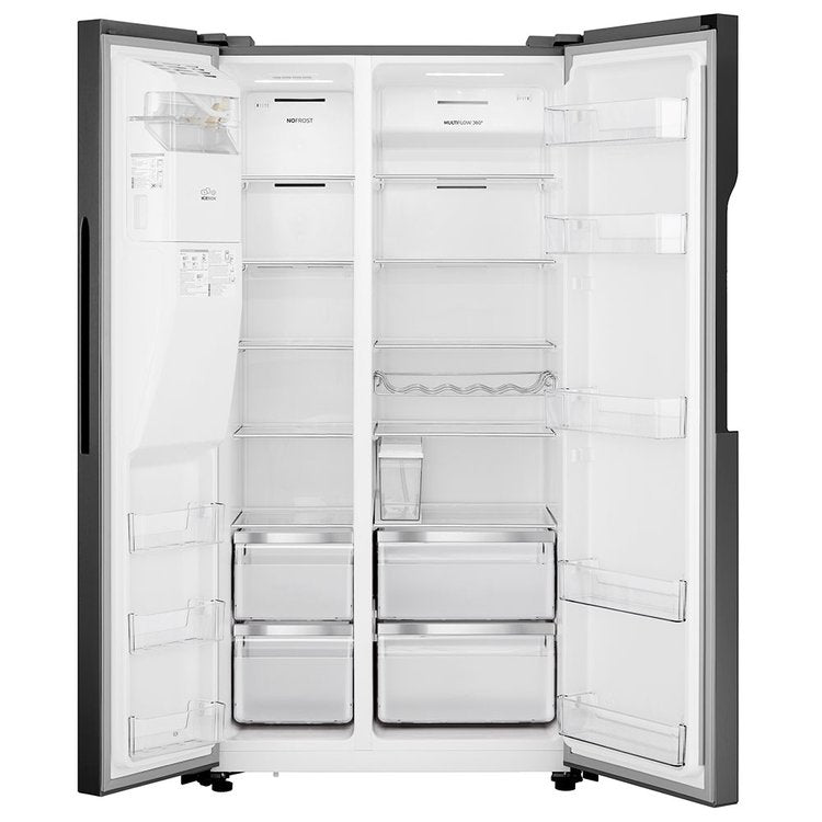 Teknix American fridge freezer THSBS1791INBIX, Black Steel